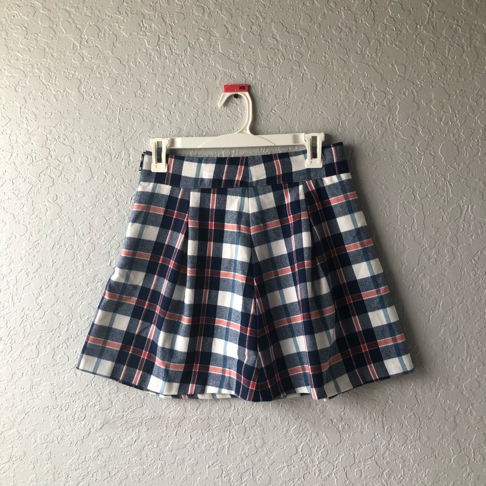 NWT Women’s Copper Key Pleated Plaid Mini Skirt, S
